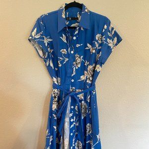 Leslie Fay royal blue floral dress